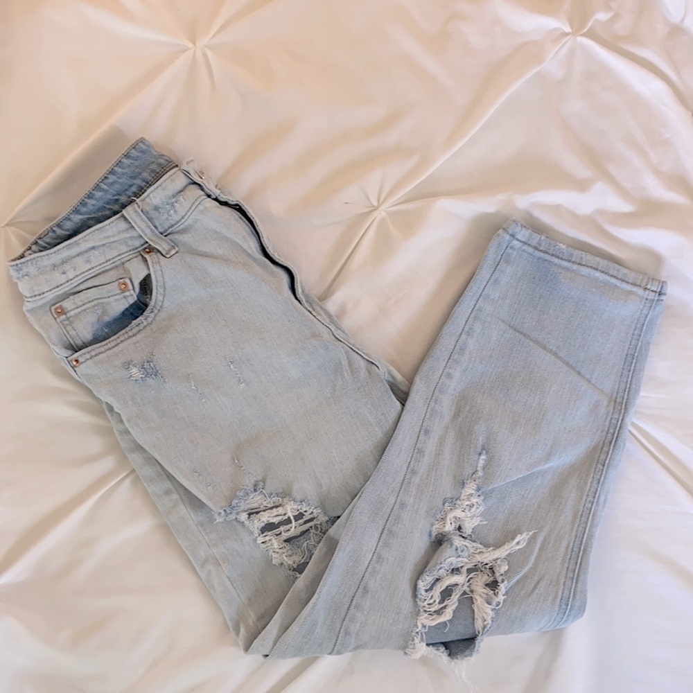 Wild Fable Light Wash Distressed Mom Jeans
